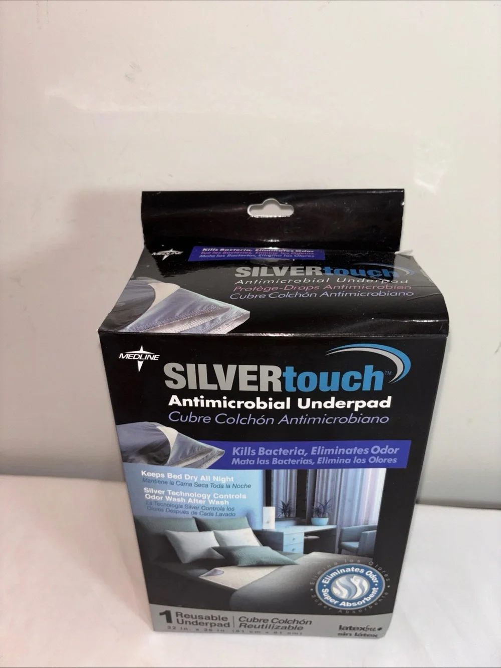 Silver Jeans Silvertouch Antimicrobial Underpad - Black Box with Blue Accents